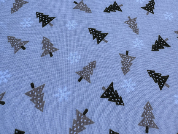 Baumwoll-Stoff Weihnachtsbaum Creme Nr 4934